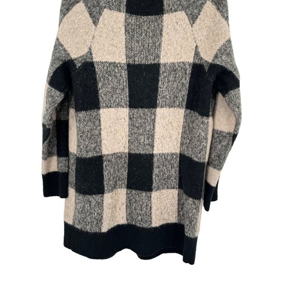 Lucky Brand Women's buffalo Plaid Open Cardigan Sweater size Medium wool blend - Picture 9 of 10